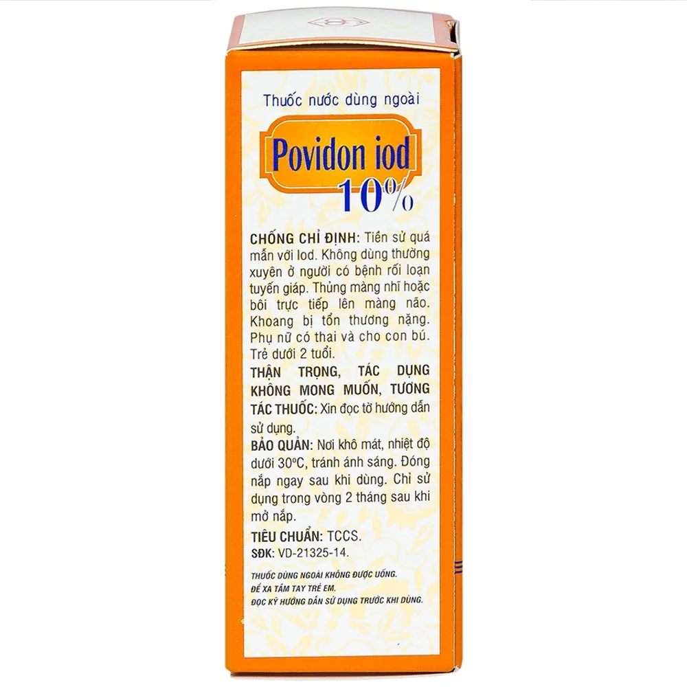 Hình ảnh Thuốc nước dùng ngoài Povidon Iod 10% OPC sát khuẩn vết thương ô nhiễm và da (20ml)