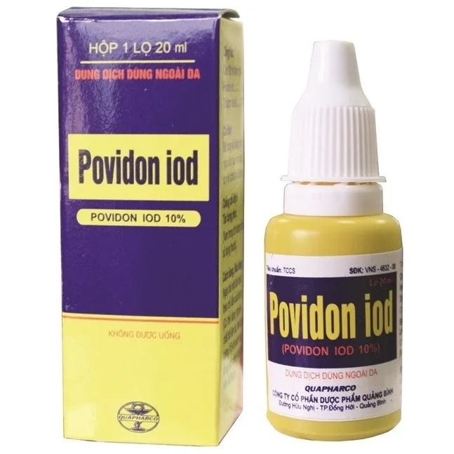 Hình ảnh Dung dịch dùng ngoài Povidon Iod Quapharco sát trùng da, niêm mạc trước khi phẫu thuật (20ml)