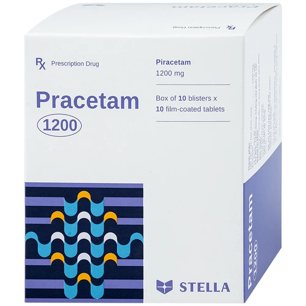 Hình ảnh Thuốc Pracetam 1200 Stella Pharm cải thiện hiệu lực của đoan não (10 vỉ x 10 viên)