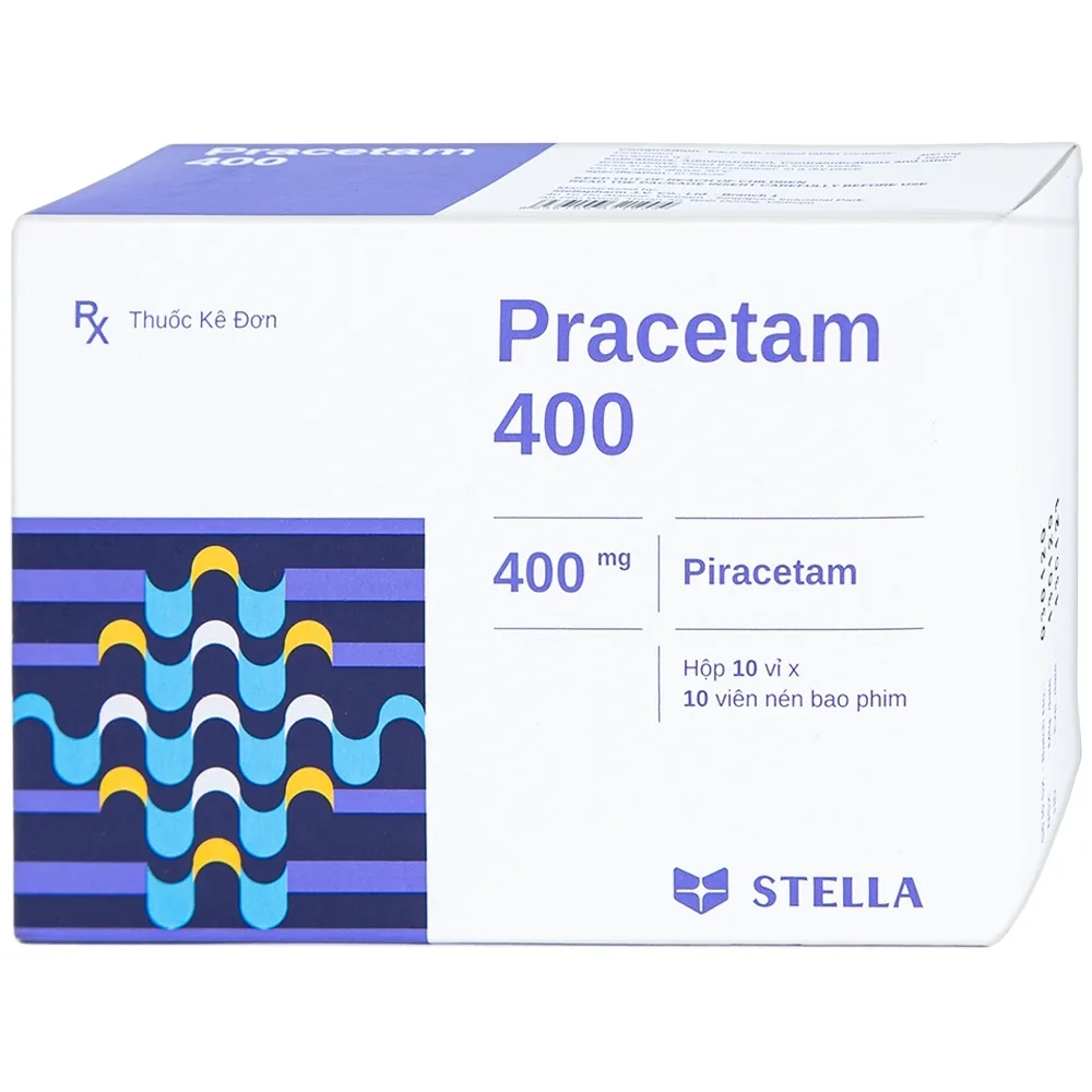 Hình ảnh Viên nén Pracetam 400 Stella điều trị chóng mặt, suy giảm trí nhớ (10 vỉ x 10 viên)
