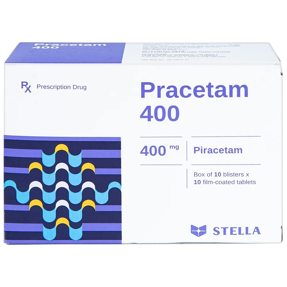 Hình ảnh Viên nén Pracetam 400 Stella điều trị chóng mặt, suy giảm trí nhớ (10 vỉ x 10 viên)