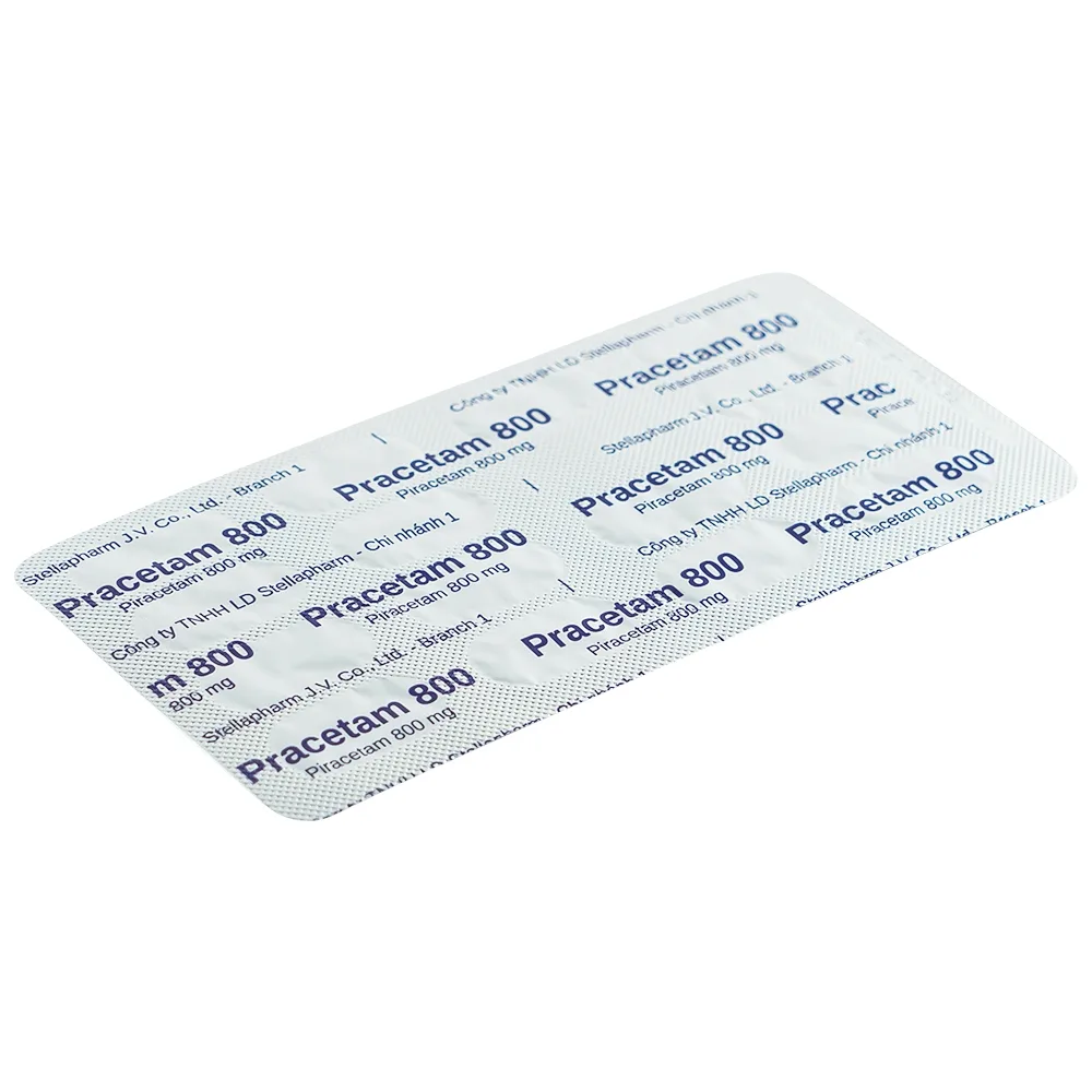 Hình ảnh Viên nén Pracetam 800 Stella điều trị chóng mặt, suy giảm trí nhớ (6 vỉ x 15 viên)