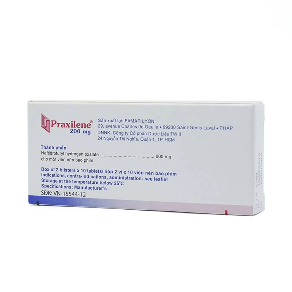 Hình ảnh Viên nén Praxilene 200mg Merck điều trị viêm động mạch tắc nghẽn mãn tính (2 vỉ x 10 viên)