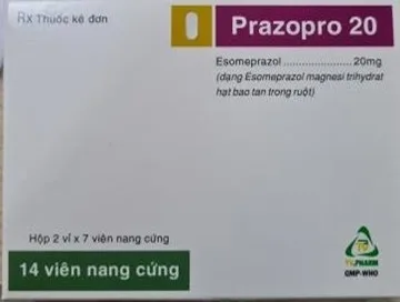 Hình ảnh Thuốc Prazopro 20 TV.Pharm điều trị loét dạ dày, tá tràng lành tính (2 vỉ x 7 viên)