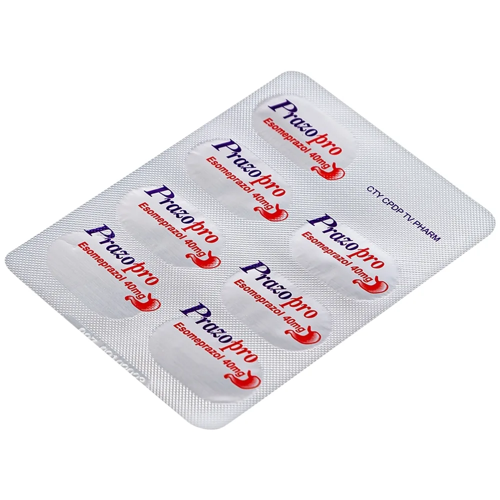 Hình ảnh Thuốc Prazopro 40 TV.Pharm điều trị loét dạ dày - tá tràng lành tính (2 vỉ x 7 viên)