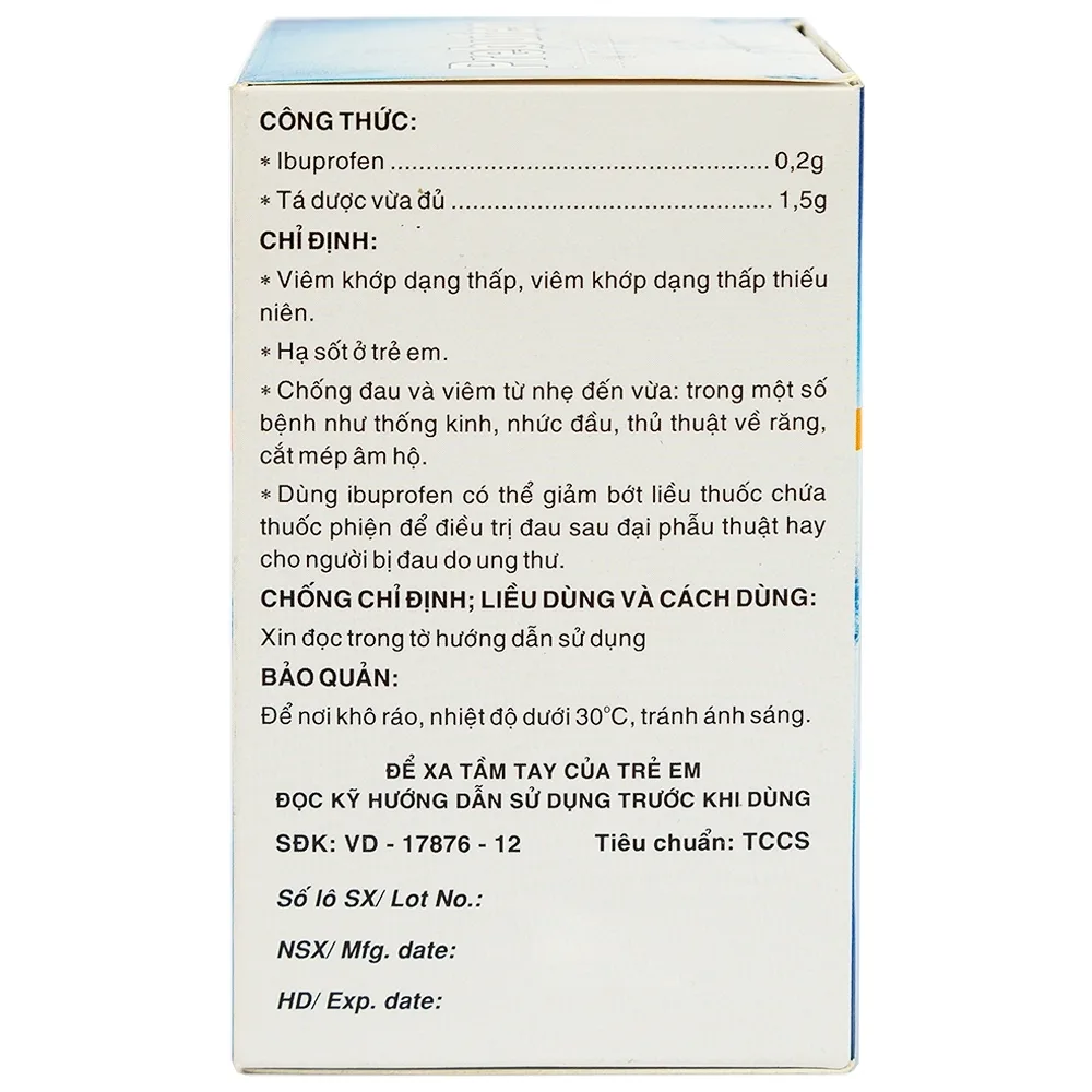 Hình ảnh Thuốc Prebufen 200mg Dược 3-2 giúp giảm đau, hạ sốt cho trẻ em (20 gói x 1.5g)