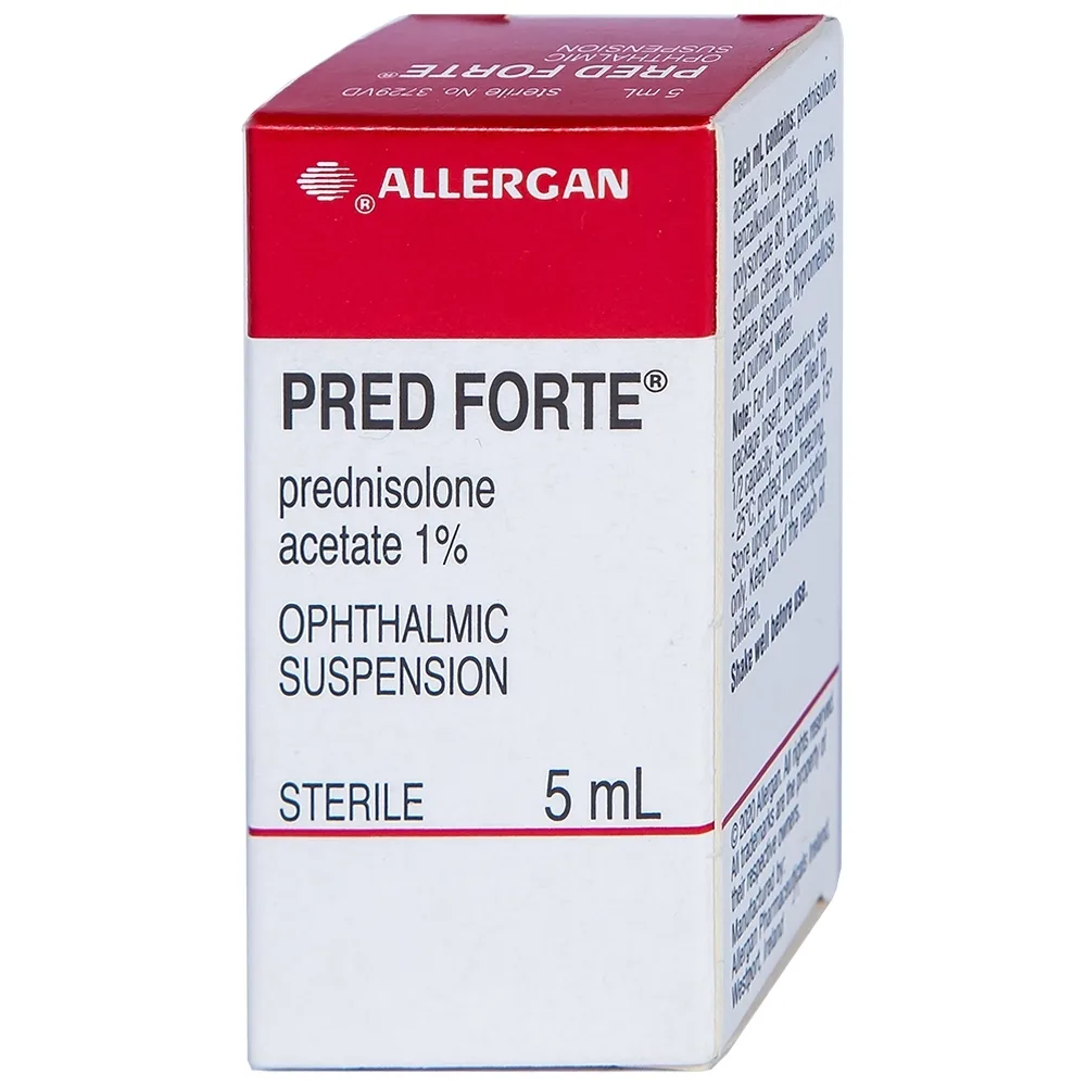 Hình ảnh Hỗn dịch nhỏ mắt Pred Forte Allergan điều trị các chứng viêm đáp ứng với steroid (5ml)