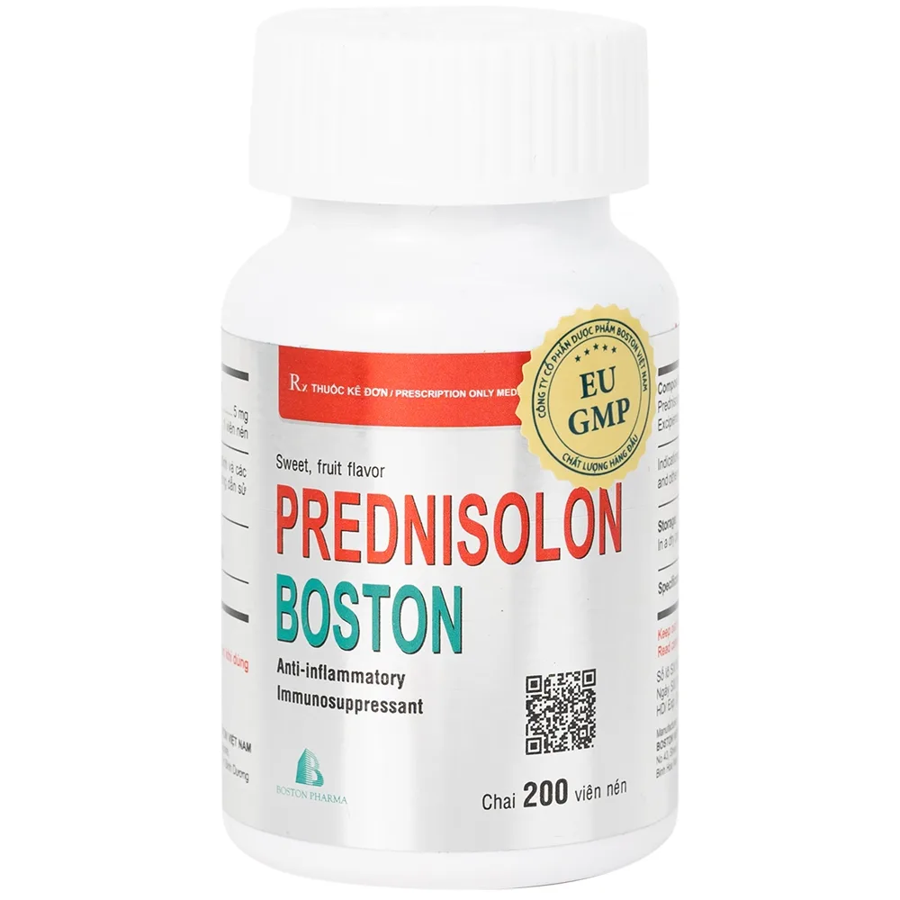Hình ảnh Thuốc Prednisolon Boston điều trị các rối loạn viêm và dị ứng (200 viên)