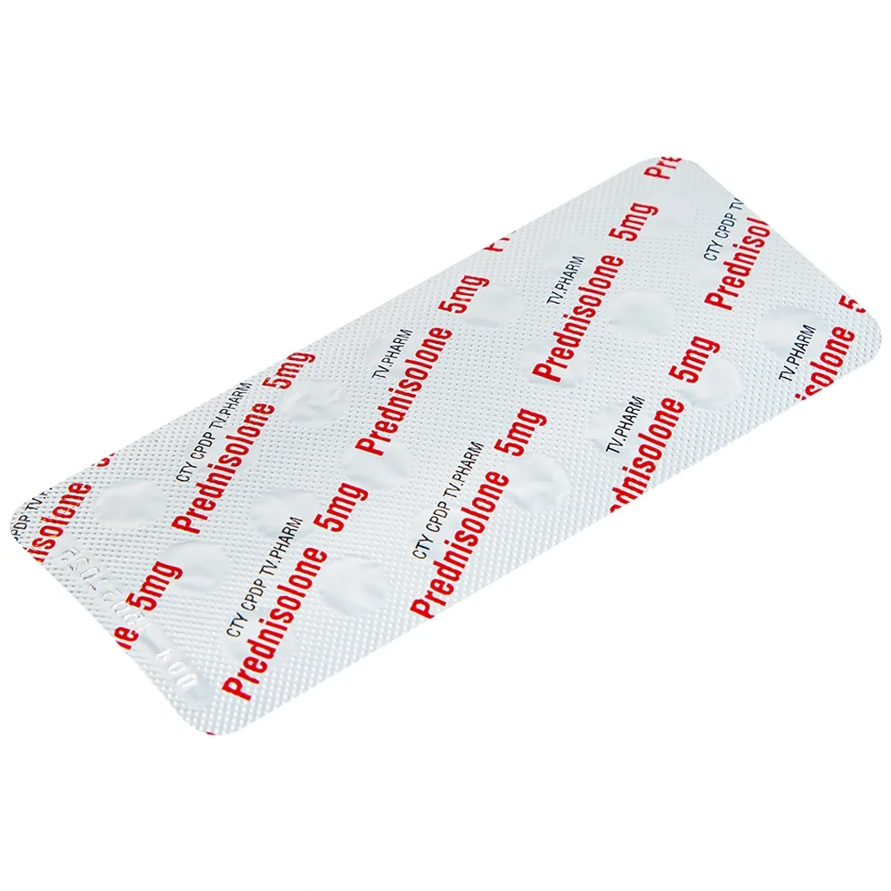 Hình ảnh Thuốc Prednisolone 5mg TV.Pharm chống viêm, chống dị ứng và ức chế miễn dịch (10 vỉ x 20 viên)
