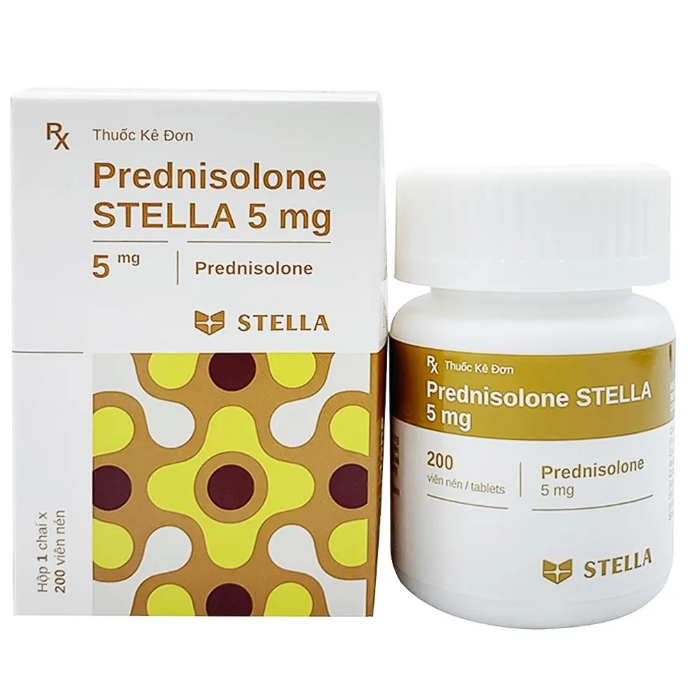 Hình ảnh Thuốc Prednisolone Stella 5mg kháng viêm, điều trị viêm khớp dạng thấp, lupus ban đỏ (200 viên)