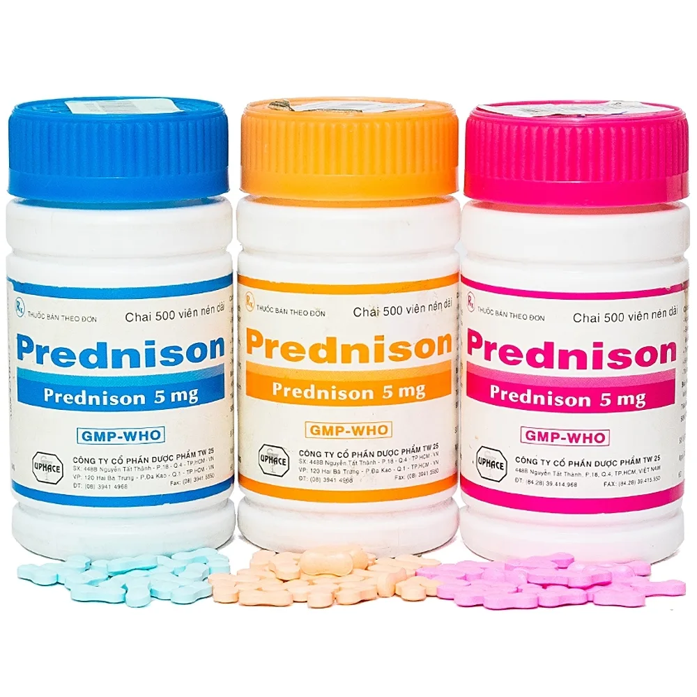 Hình ảnh Thuốc Prednison 5mg Uphace điều trị bệnh thấp khớp (500 viên)