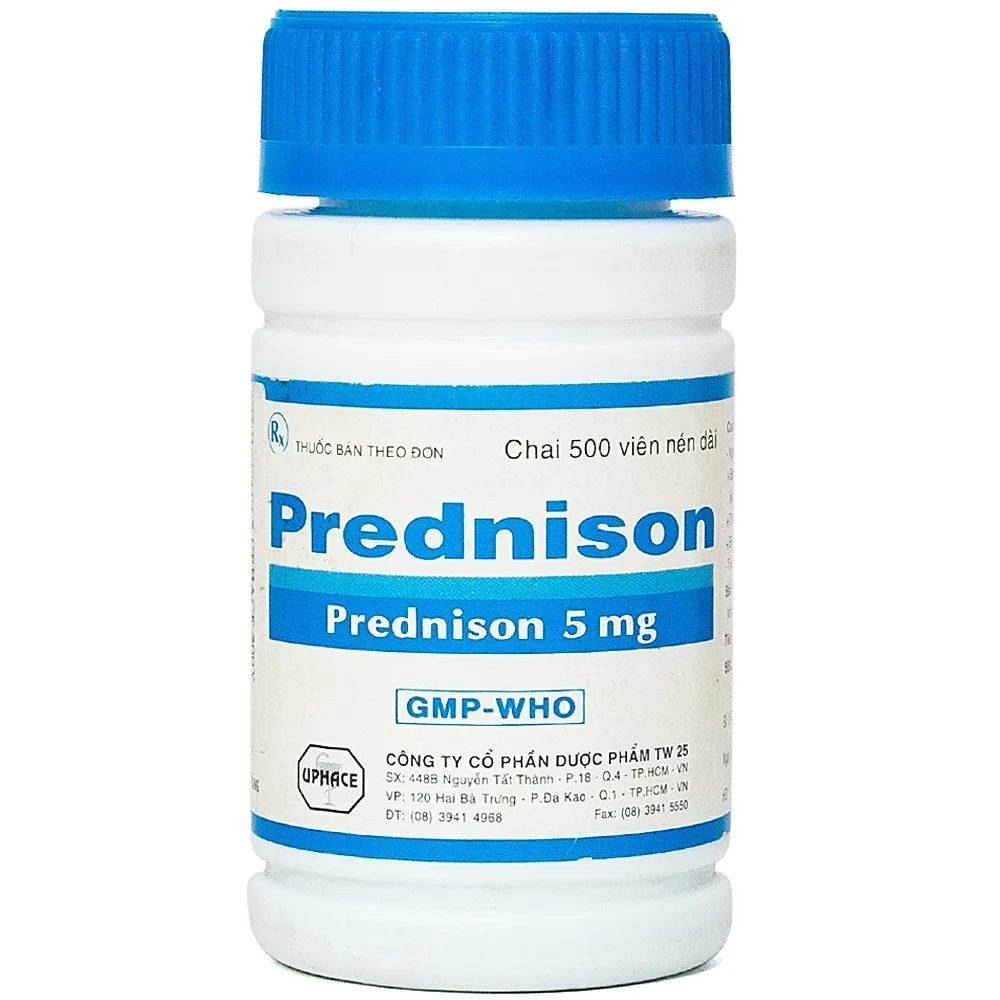 Hình ảnh Thuốc Prednison 5mg Uphace điều trị bệnh thấp khớp (500 viên)
