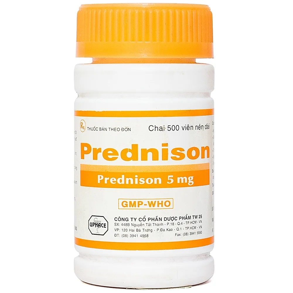 Hình ảnh Thuốc Prednison 5mg Uphace điều trị bệnh thấp khớp (500 viên)