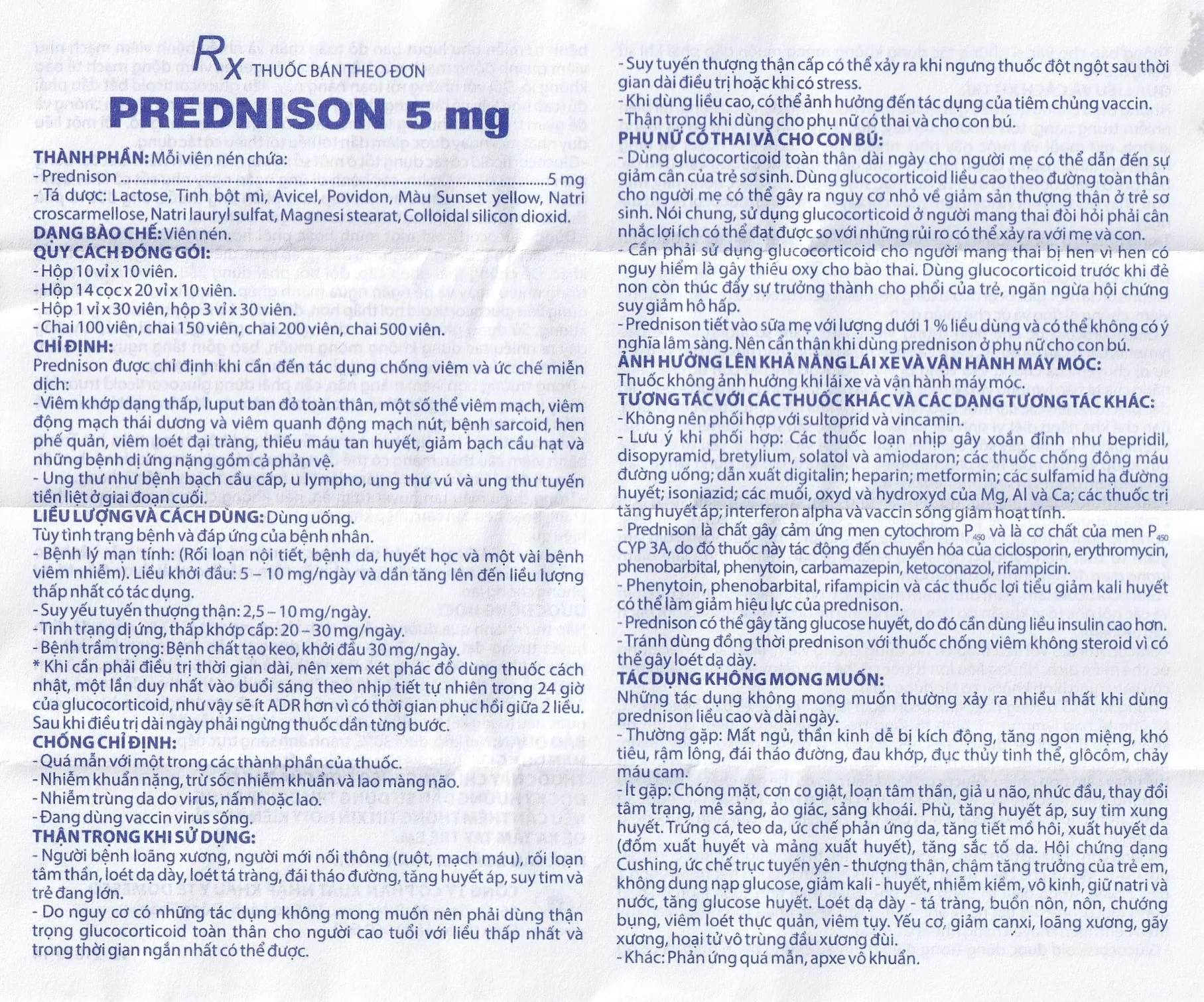 Hình ảnh Thuốc Prednison 5mg Domesco điều trị viêm khớp dạng thấp (10 vỉ x 10 viên)