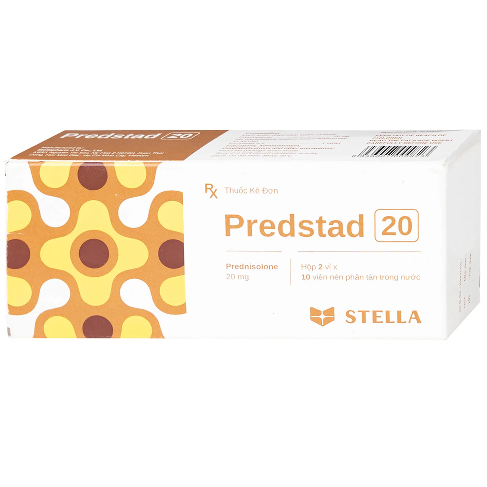 Hình ảnh Thuốc Predstad 20mg Stella điều trị hoặc ức chế các rối loạn do viêm và dị ứng (2 vỉ x 10 viên) 