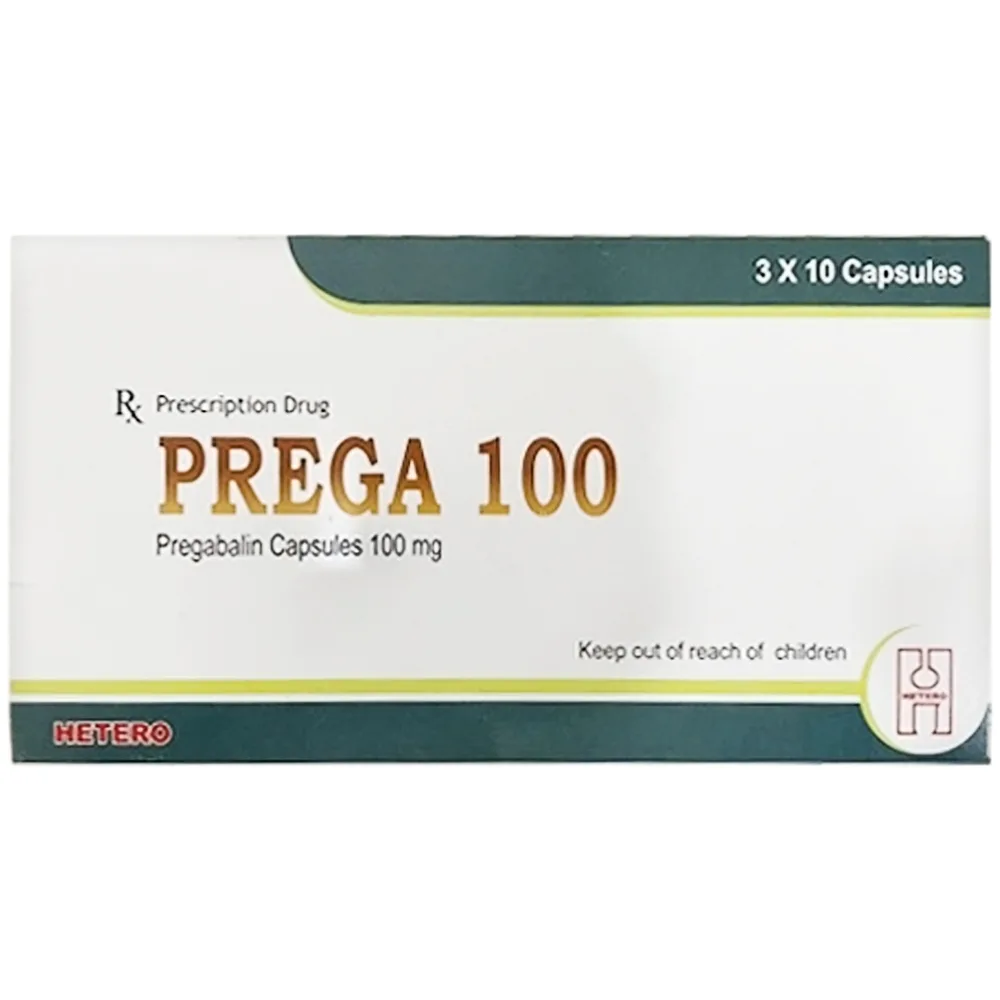 Hình ảnh Thuốc Prega 100 Hetero điều trị bệnh đau dây thần kinh ngoại biên (3 vỉ x 10 viên) 