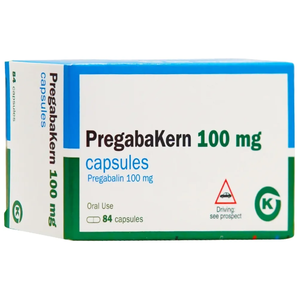 Hình ảnh Thuốc Pregabakern 100mg Kern chỉ định điều trị đau thần kinh, động kinh, rối loạn lo âu tổng quát (6 vỉ x 14 viên)
