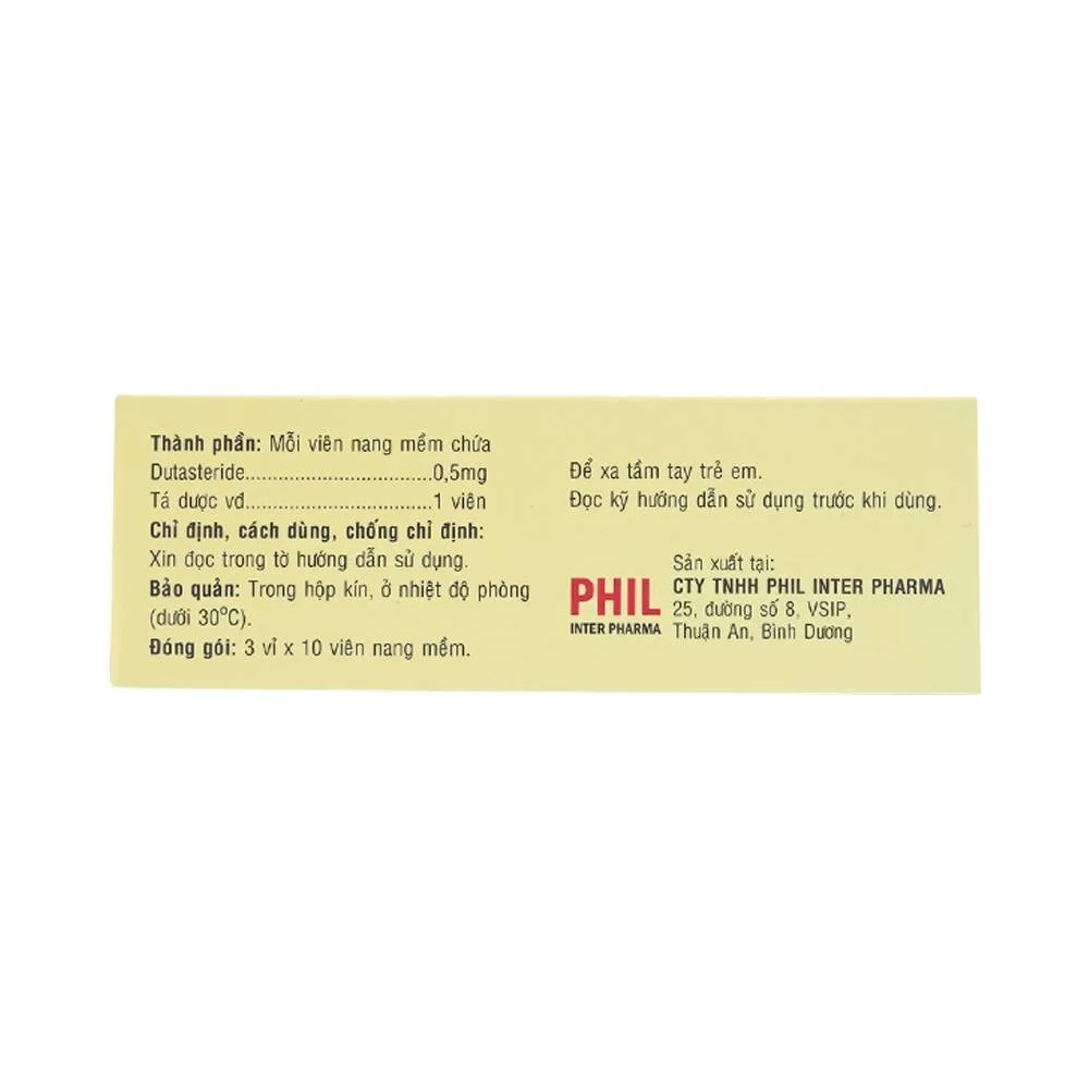 Hình ảnh Thuốc Prelone 0.5mg Phil điều trị phì đại lành tính tuyến tiền liệt (3 vỉ x 10 viên) 