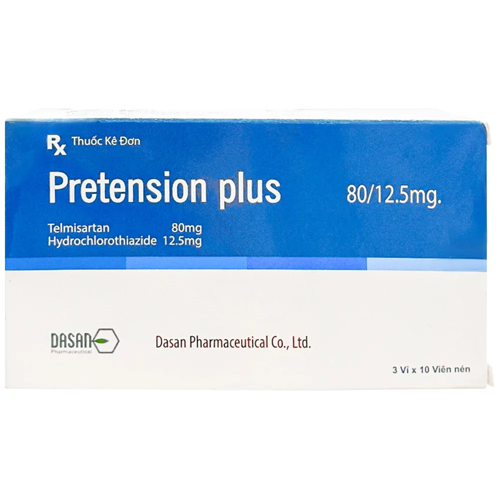 Hình ảnh Thuốc Pretension Plus 80/12.5mg Dasan điều trị cao huyết áp (3 vỉ x 10 viên)