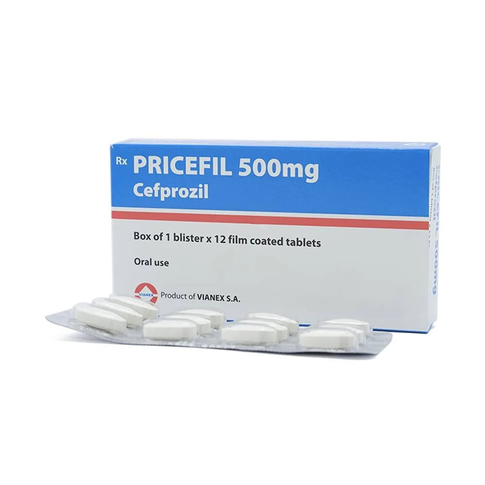 Hình ảnh Thuốc Pricefil 500mg Vianex điều trị nhiễm khuẩn đường hô hấp (1 vỉ x 12 viên)