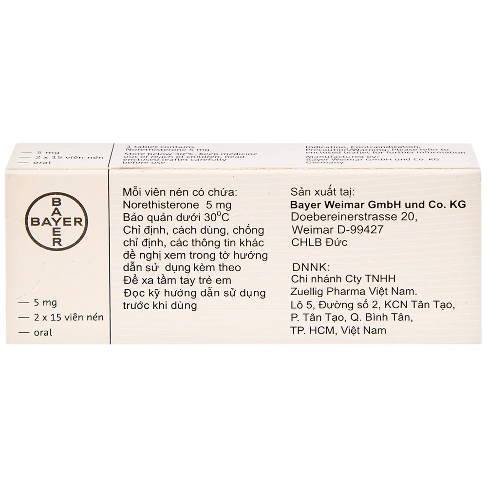 Hình ảnh Thuốc Primolut N Bayer điều trị xuất huyết do rối loạn chức năng, vô kinh (2 vỉ x 15 viên)