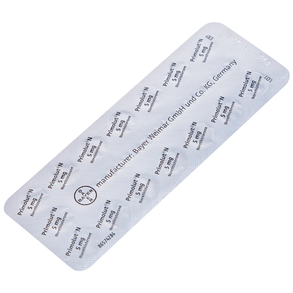 Hình ảnh Thuốc Primolut N Bayer điều trị xuất huyết do rối loạn chức năng, vô kinh (2 vỉ x 15 viên)