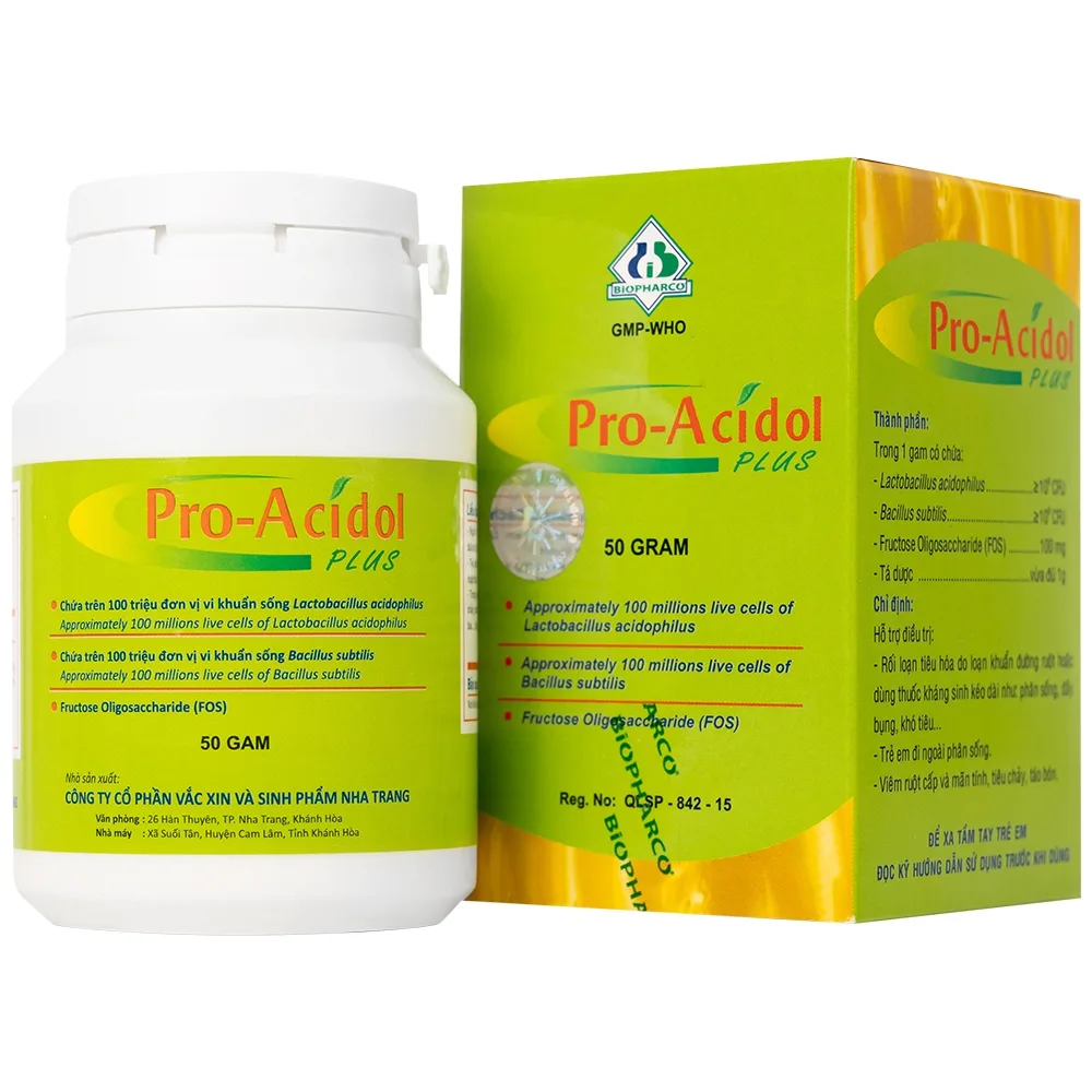 Hình ảnh Thuốc Pro-Acidol Plus 50g Biopharco điều trị rối loạn tiêu hóa, viêm ruột, tiêu chảy, táo bón