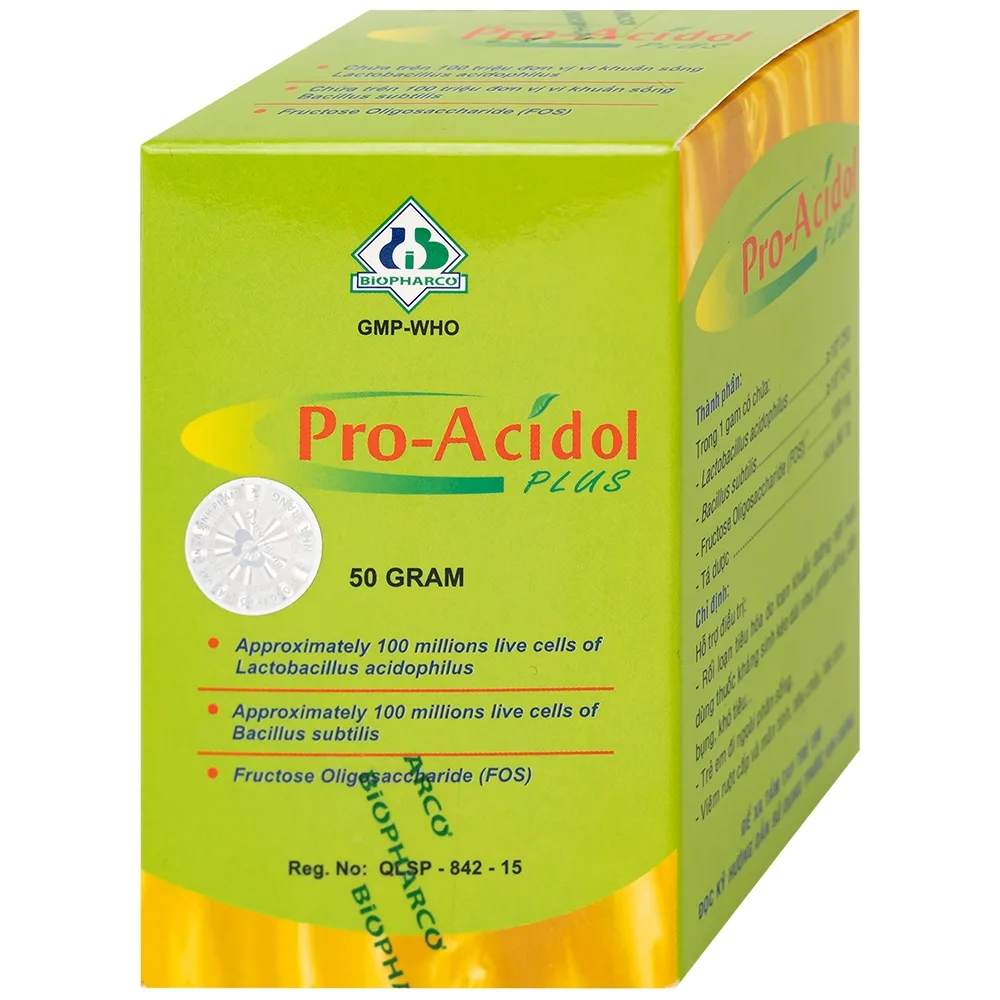 Hình ảnh Thuốc Pro-Acidol Plus 50g Biopharco điều trị rối loạn tiêu hóa, viêm ruột, tiêu chảy, táo bón 