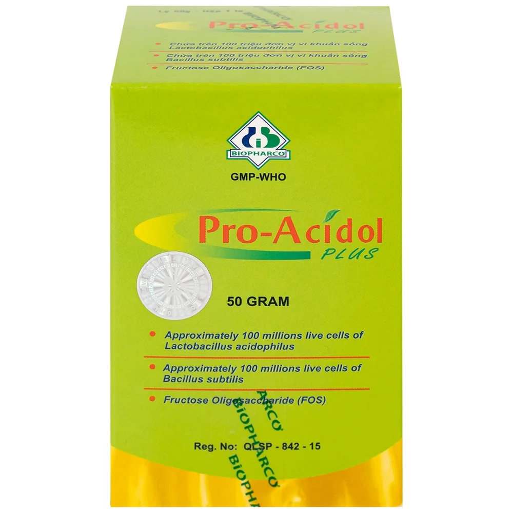 Hình ảnh Thuốc Pro-Acidol Plus 50g Biopharco điều trị rối loạn tiêu hóa, viêm ruột, tiêu chảy, táo bón 
