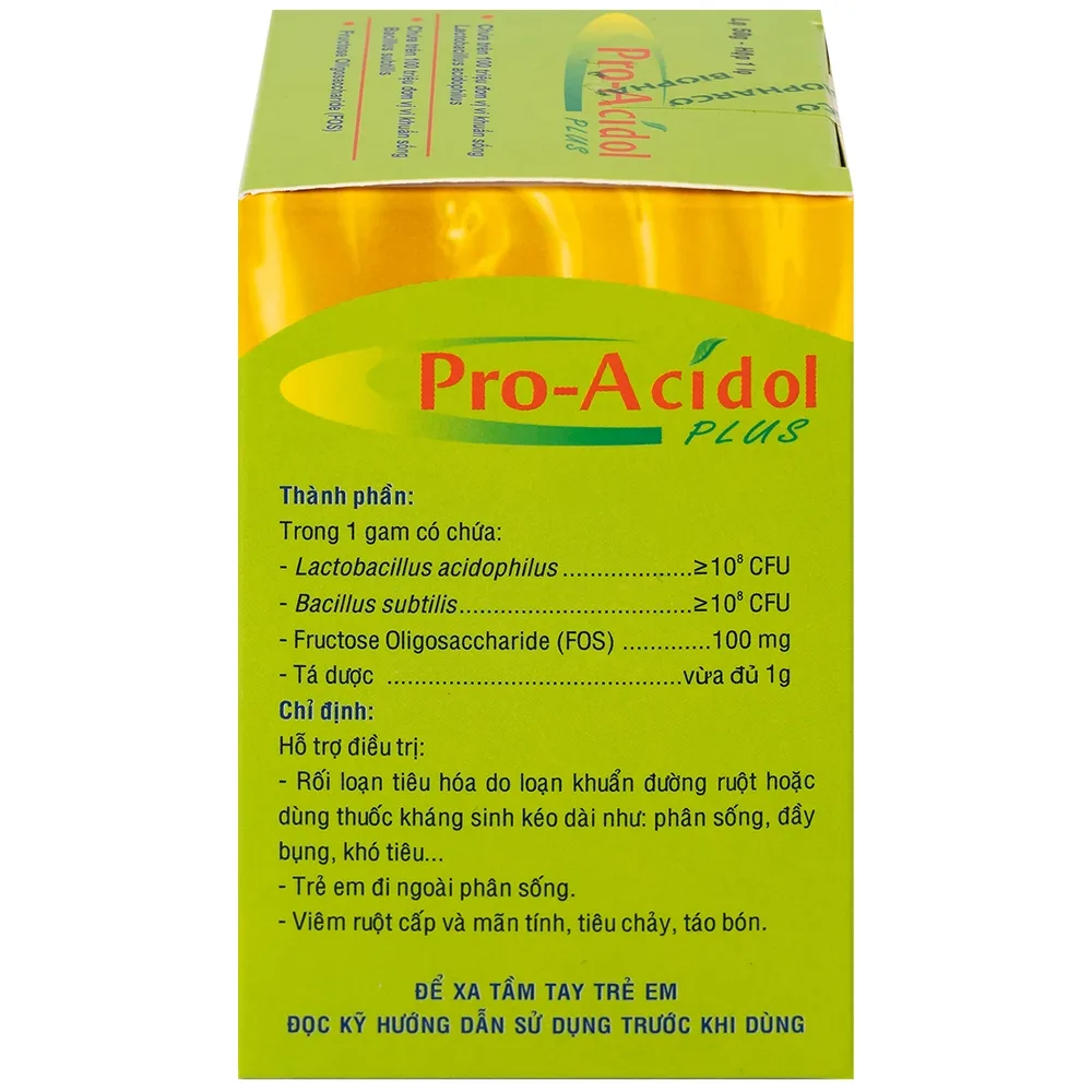 Hình ảnh Thuốc Pro-Acidol Plus 50g Biopharco điều trị rối loạn tiêu hóa, viêm ruột, tiêu chảy, táo bón 