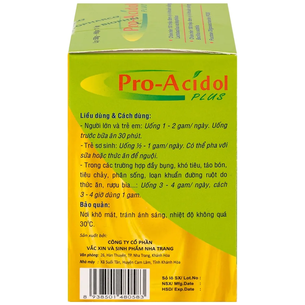 Hình ảnh Thuốc Pro-Acidol Plus 50g Biopharco điều trị rối loạn tiêu hóa, viêm ruột, tiêu chảy, táo bón 