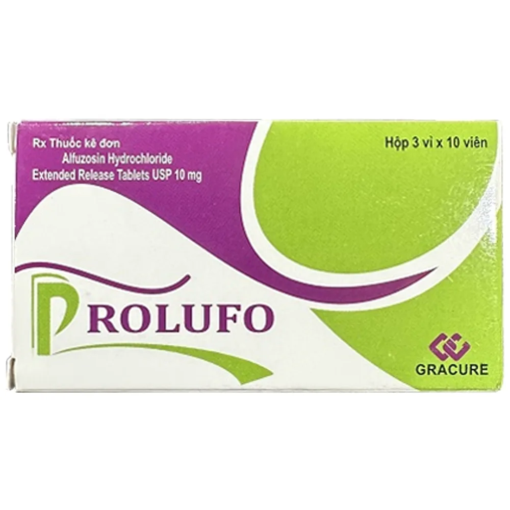 Hình ảnh Thuốc Prolufo 10mg Gracure điều trị các triệu chứng do phì đại tuyến tiền liệt (3 vỉ x 10 viên)