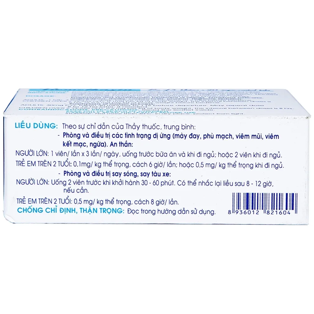 Hình ảnh Thuốc Promethazin 15mg Nadyphar phòng và điều trị các tình trạng dị ứng, chống nôn (5 vỉ x 20 viên)  