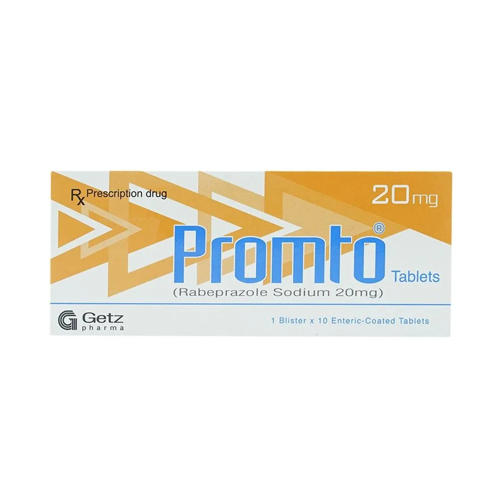 Hình ảnh Thuốc Promto 20mg Getz điều trị loét dạ dày, tá tràng (1 vỉ x 10 viên)