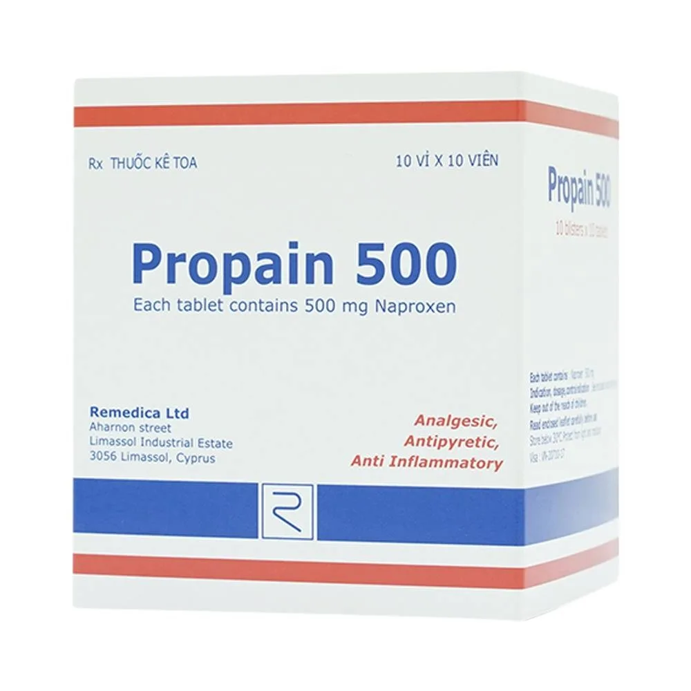 Hình ảnh Thuốc Propain 500 Remedica điều trị viêm khớp dạng thấp (10 vỉ x 10 viên)