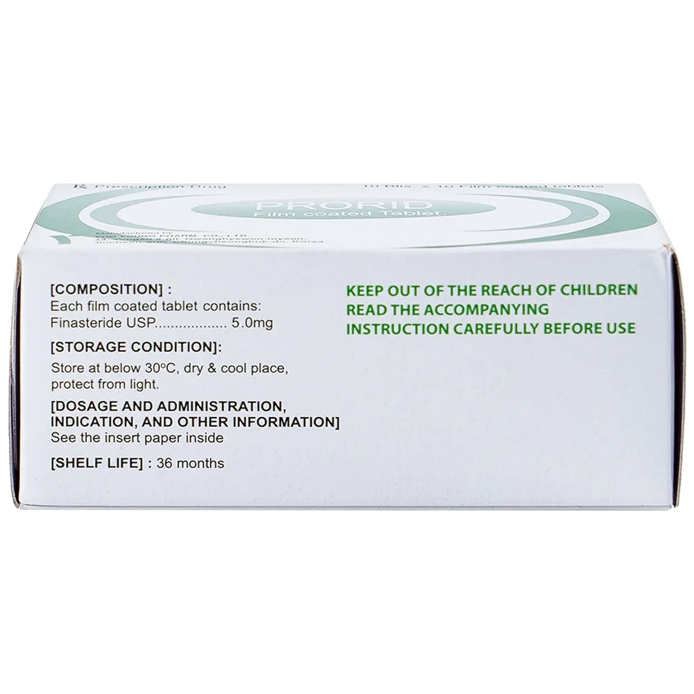 Hình ảnh Thuốc Prorid 5mg Yoo Young điều trị tăng sản tuyến tiền liệt lành tính (10 vỉ x 10 viên)