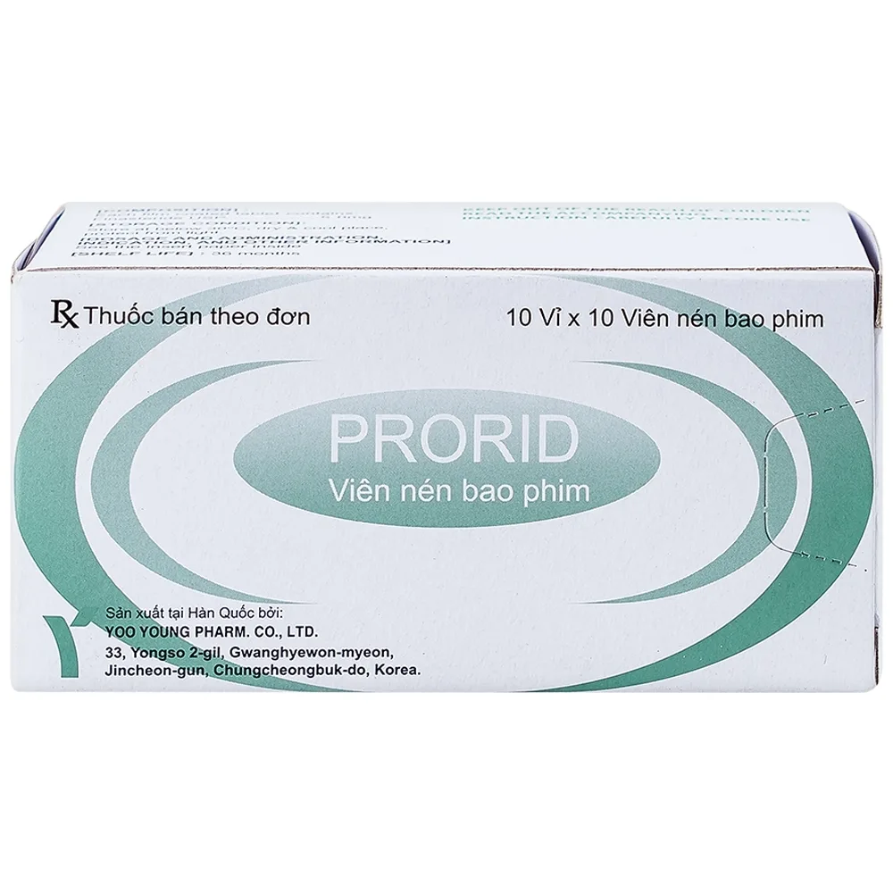 Hình ảnh Thuốc Prorid 5mg Yoo Young điều trị tăng sản tuyến tiền liệt lành tính (10 vỉ x 10 viên)