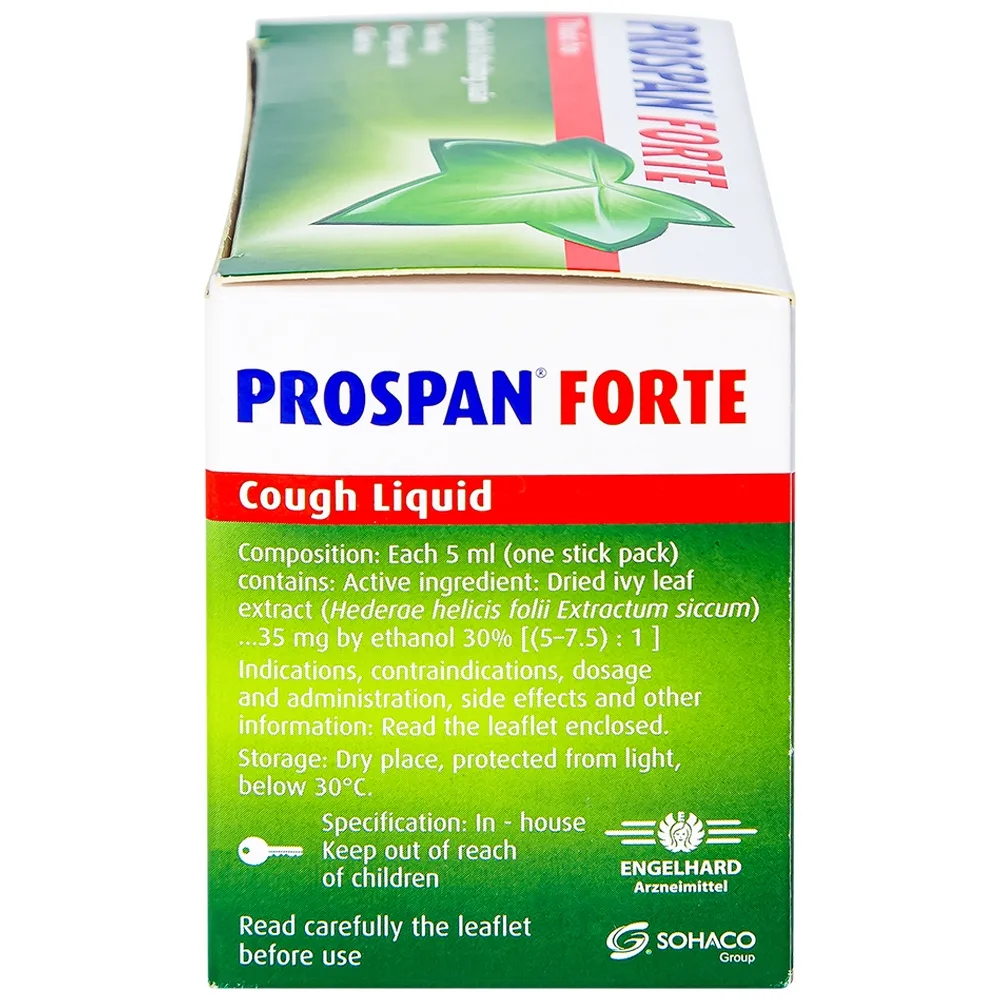 Hình ảnh Thuốc ho Prospan Forte Engelhard điều trị viêm đường hô hấp cấp (21 túi x 5ml)