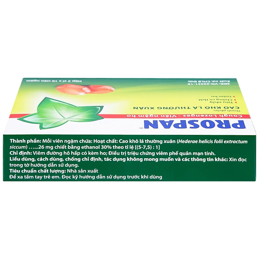 Hình ảnh Viên ngậm ho Prospan Engelhard điều trị viêm đường hô hấp cấp (2 vỉ x 10 viên)