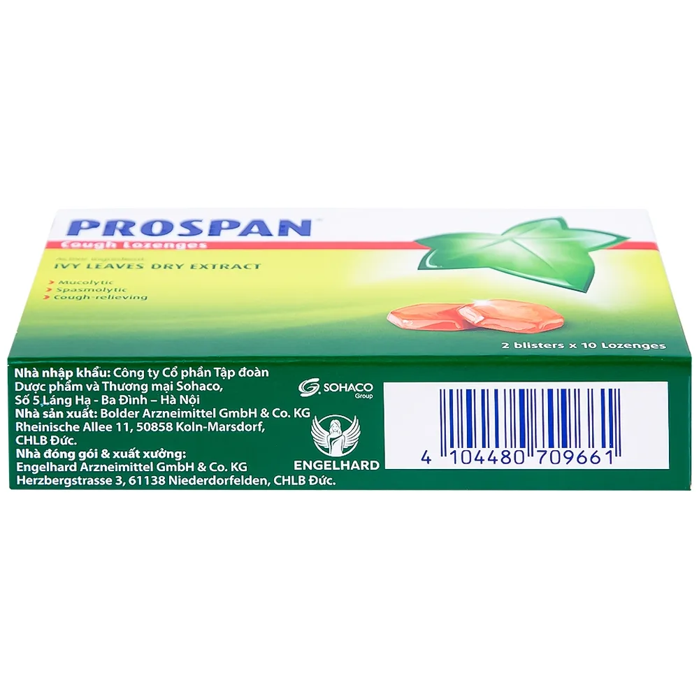 Hình ảnh Viên ngậm ho Prospan Engelhard điều trị viêm đường hô hấp cấp (2 vỉ x 10 viên)