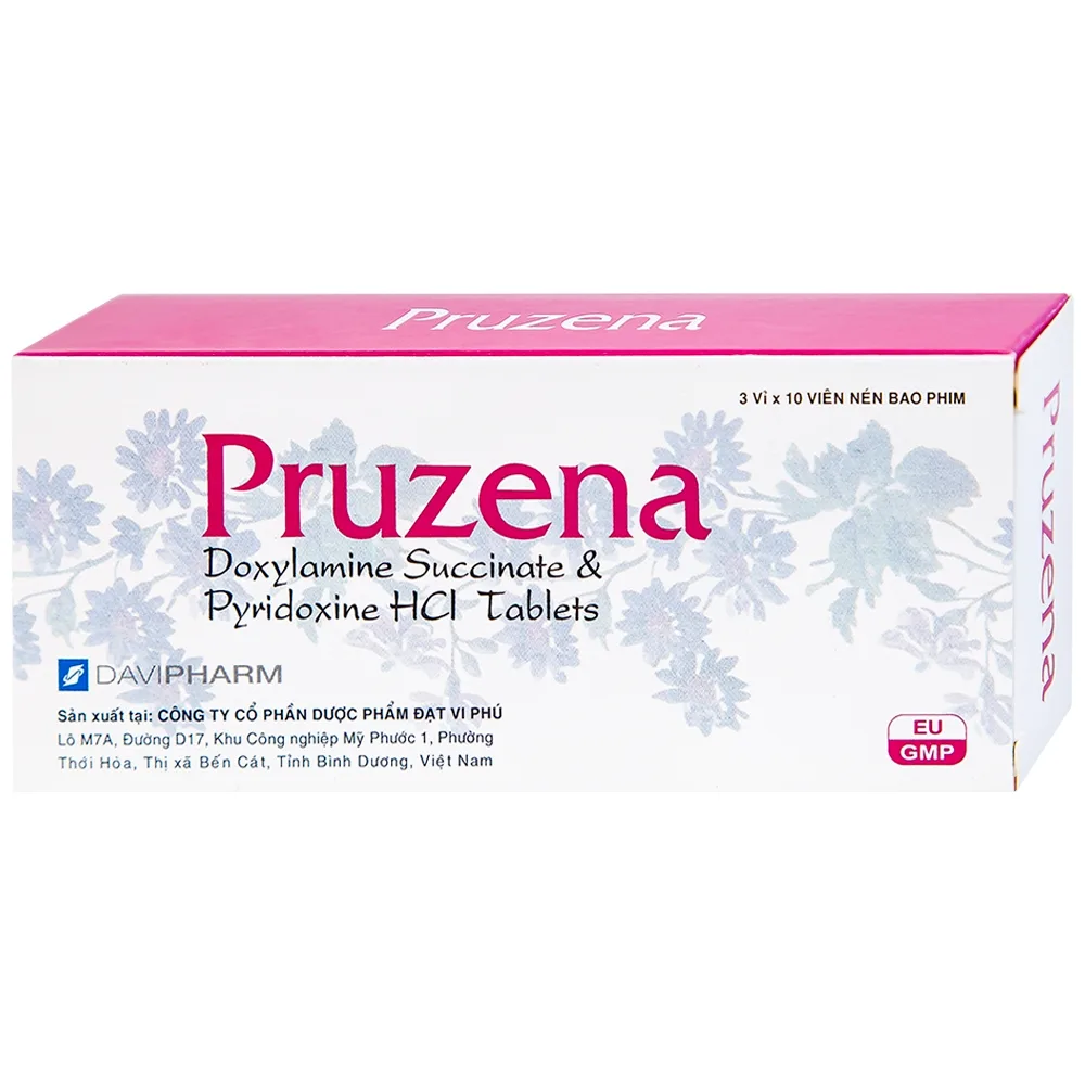 Hình ảnh Thuốc Pruzena Davipharm điều trị buồn nôn và nôn mửa trong thai kỳ (3 vỉ x 10 viên)