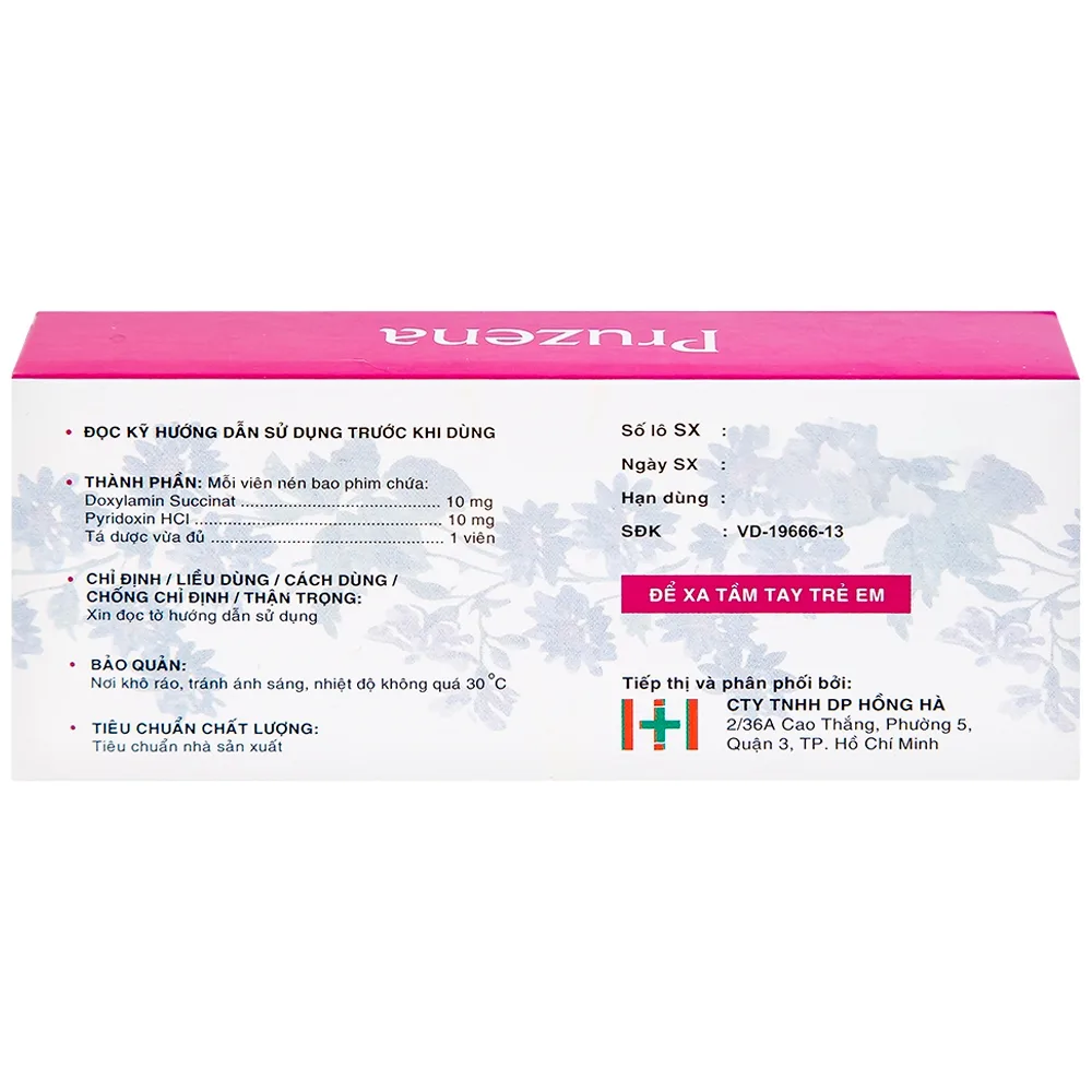 Hình ảnh Thuốc Pruzena Davipharm điều trị buồn nôn và nôn mửa trong thai kỳ (3 vỉ x 10 viên)