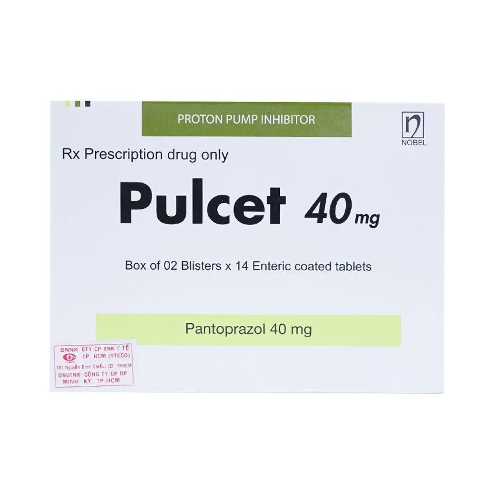 Hình ảnh Thuốc Pulcet 40mg NobelFarma điều trị trào ngược dạ dày – thực quản (2 vỉ x 14 viên)
