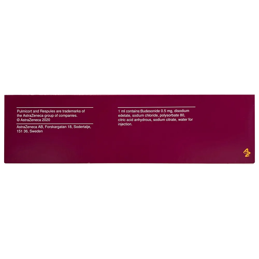 Hình ảnh Thuốc khí dung Pulmicort Respules 1mg/2ml AstraZeneca điều trị hen suyễn (4 vỉ x 5 ống x 2ml)