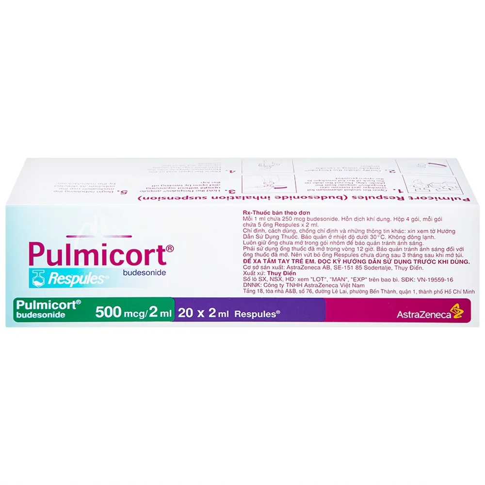 Hình ảnh Khí dung Pulmicort Respules Astra điều trị hen phế quản (20 ống x 2ml) 