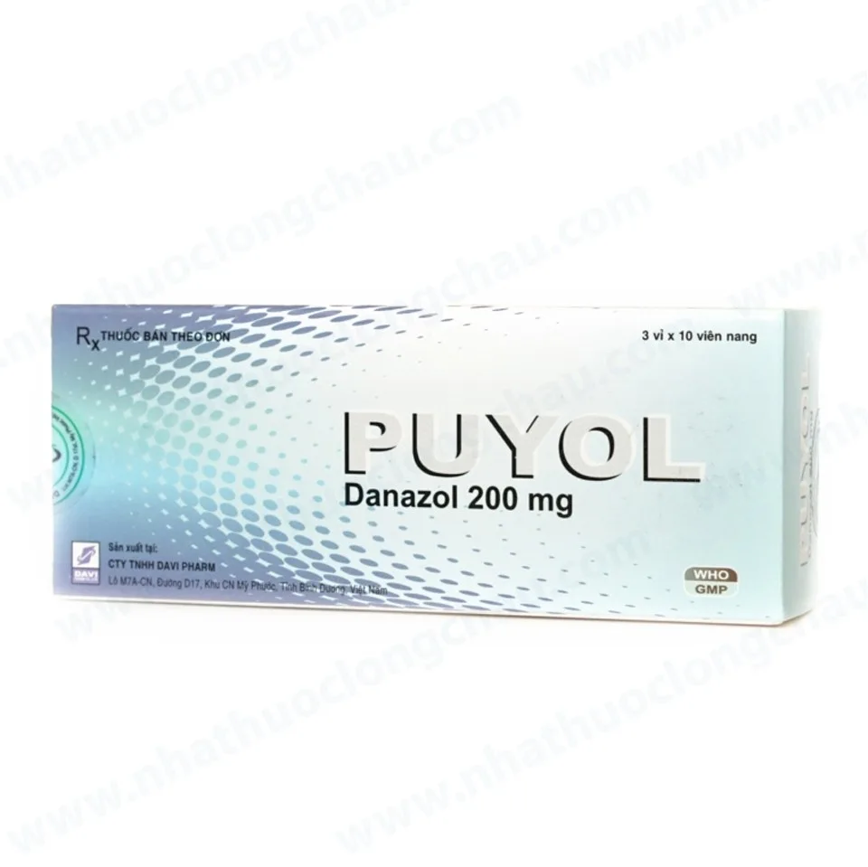 Hình ảnh Thuốc Puyol 200mg Davipharm điều trị lạc nội mạc tử cung (3 vỉ x 10 viên)