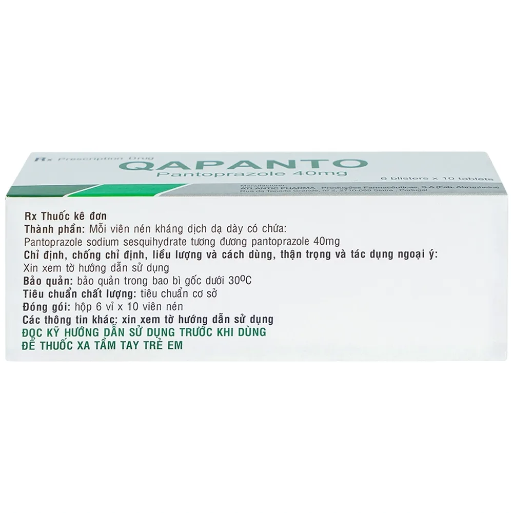 Hình ảnh Thuốc Qapanto Atlantic giảm tái phát loét tá tràng, dạ dày (6 vỉ x 10 viên)