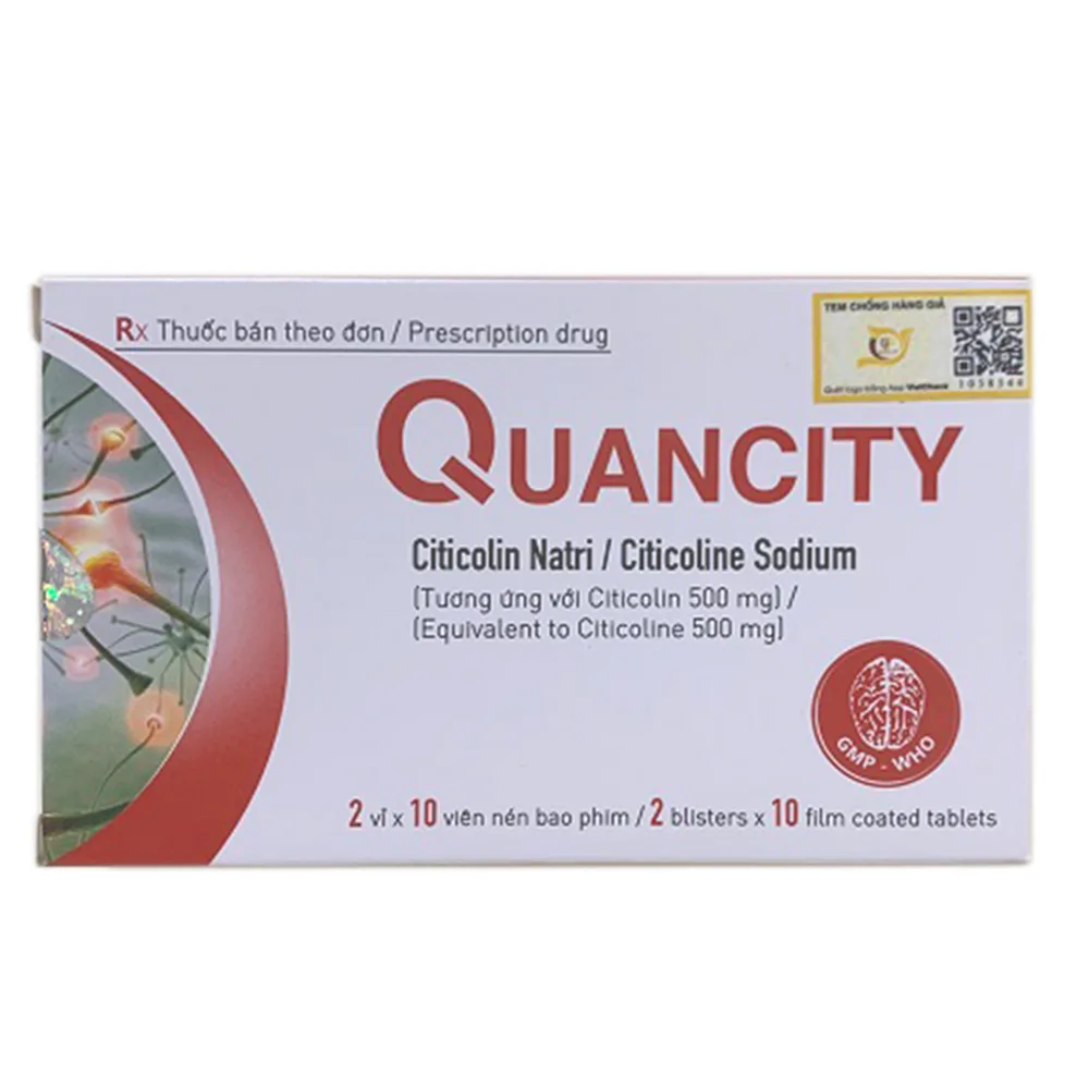 Hình ảnh Thuốc Quancity Quapharco phục hồi chức năng cho bệnh nhân sau bệnh đột quỵ, thiếu máu cục bộ (2 vỉ x 10 viên)