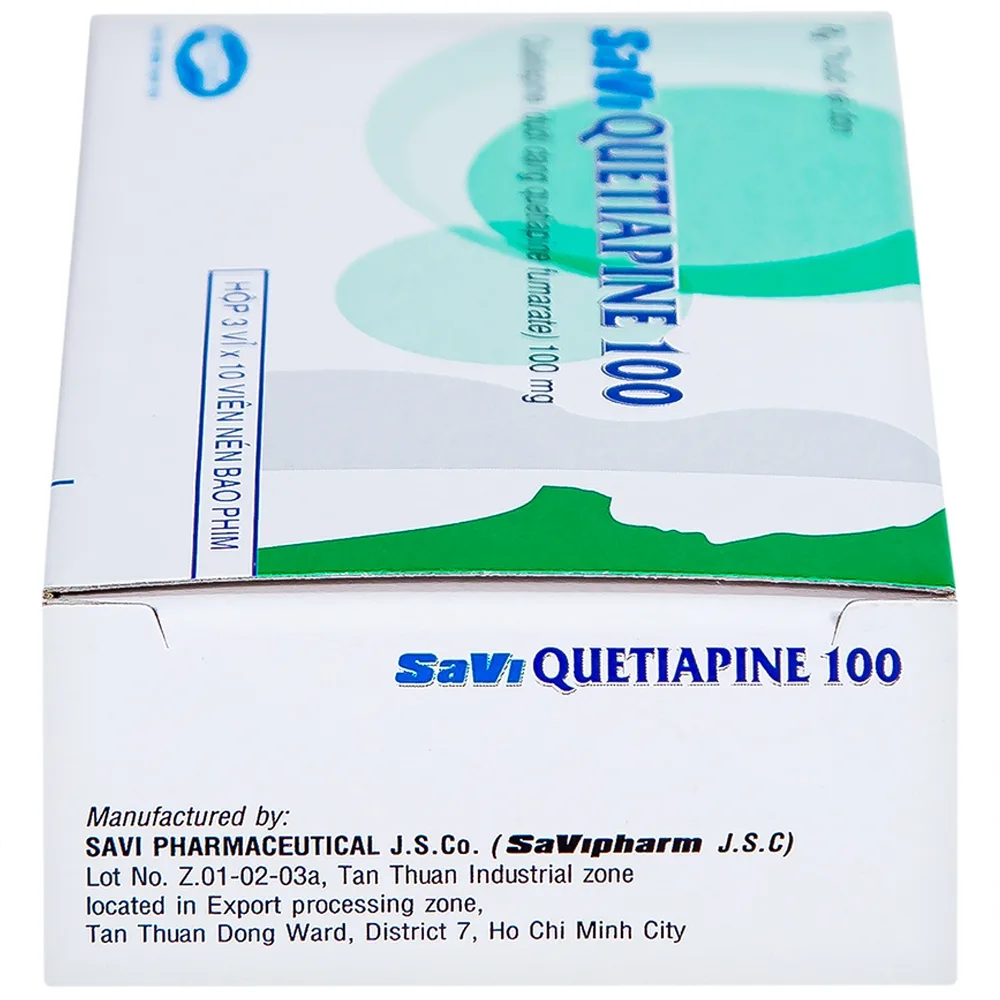 Hình ảnh Thuốc Savi Quetiapine 100 điều trị tâm thần phân liệt (3 vỉ x 10 viên)