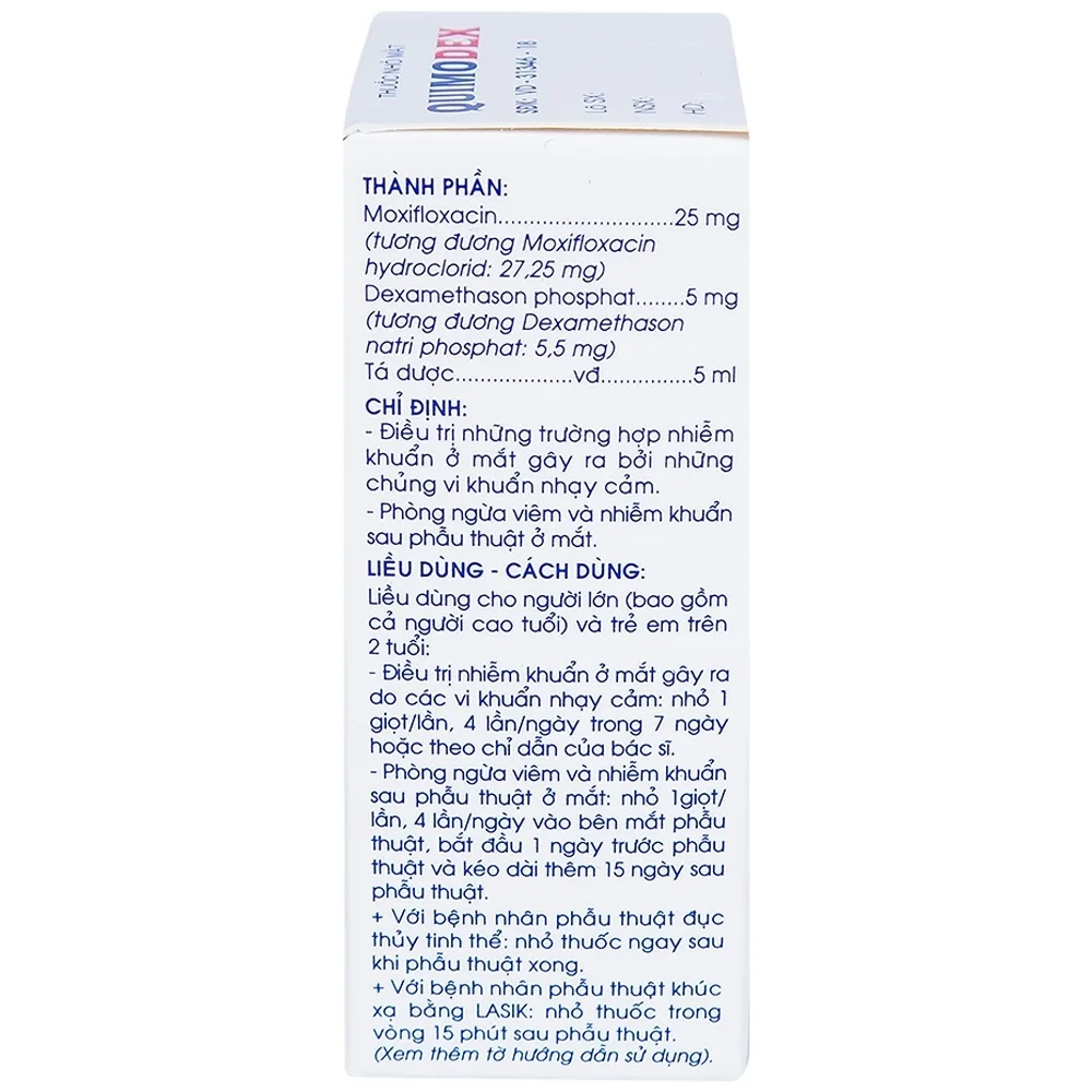 Hình ảnh Thuốc nhỏ mắt Quimodex Traphaco điều trị các chứng nhiễm khuẩn mắt (5ml)
